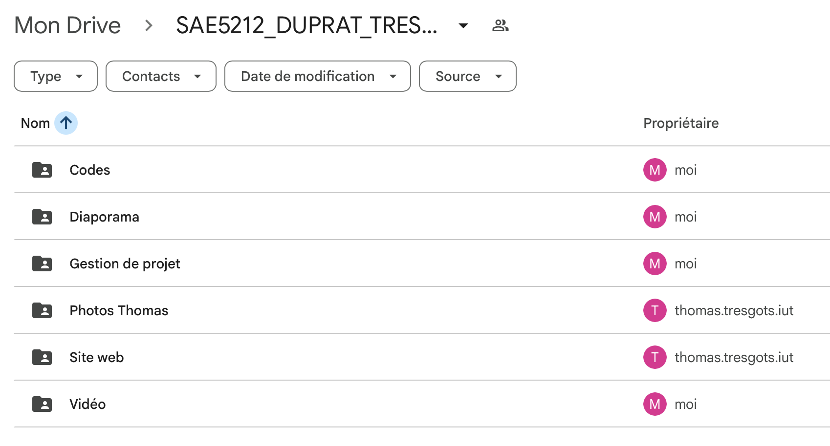 Google Drive - Fin de projet