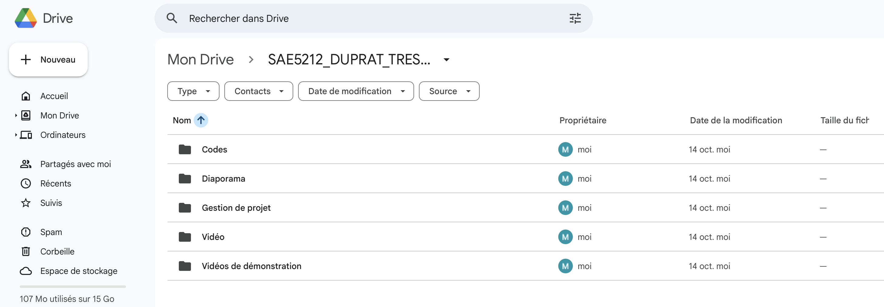 Google Drive - Milieu de projet