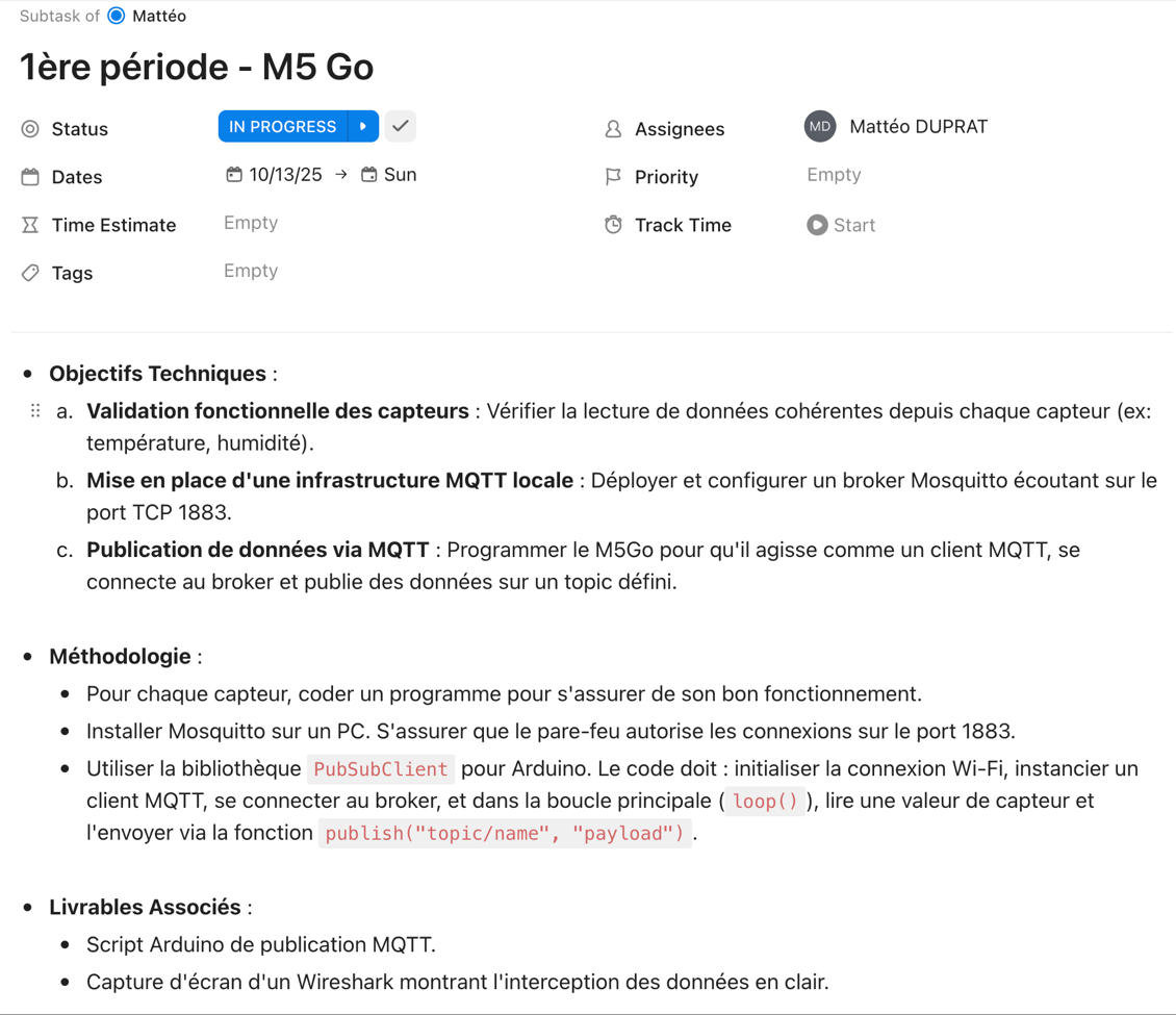 Détail d'une tâche ClickUp