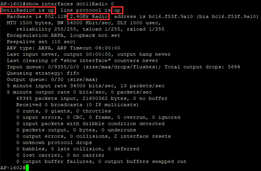 Terminal validation of radio status